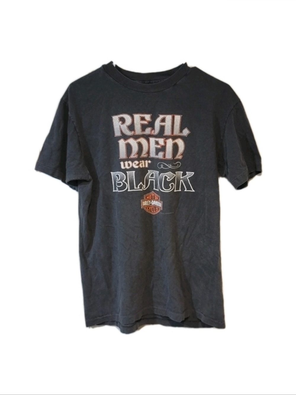 VTG 1990 Harley Davidson Shirt Real Men Wear Black Single Stitch Jacksonville FL